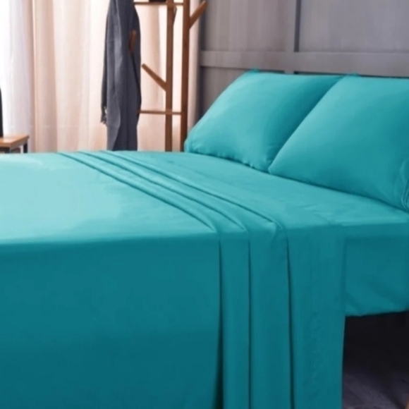 Cool Bamboo Sheet Set - Queen - King - Teal color - Picture 2 of 7